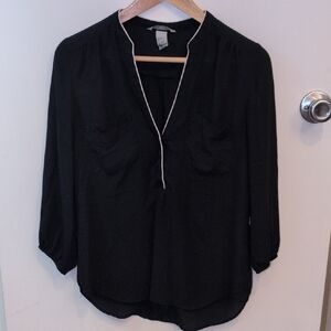 Black Women's Top with White Trim